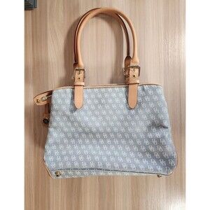Dooney & Bourke‎ H035C DN Buckle Satchel Blue Purse Canvas Bag